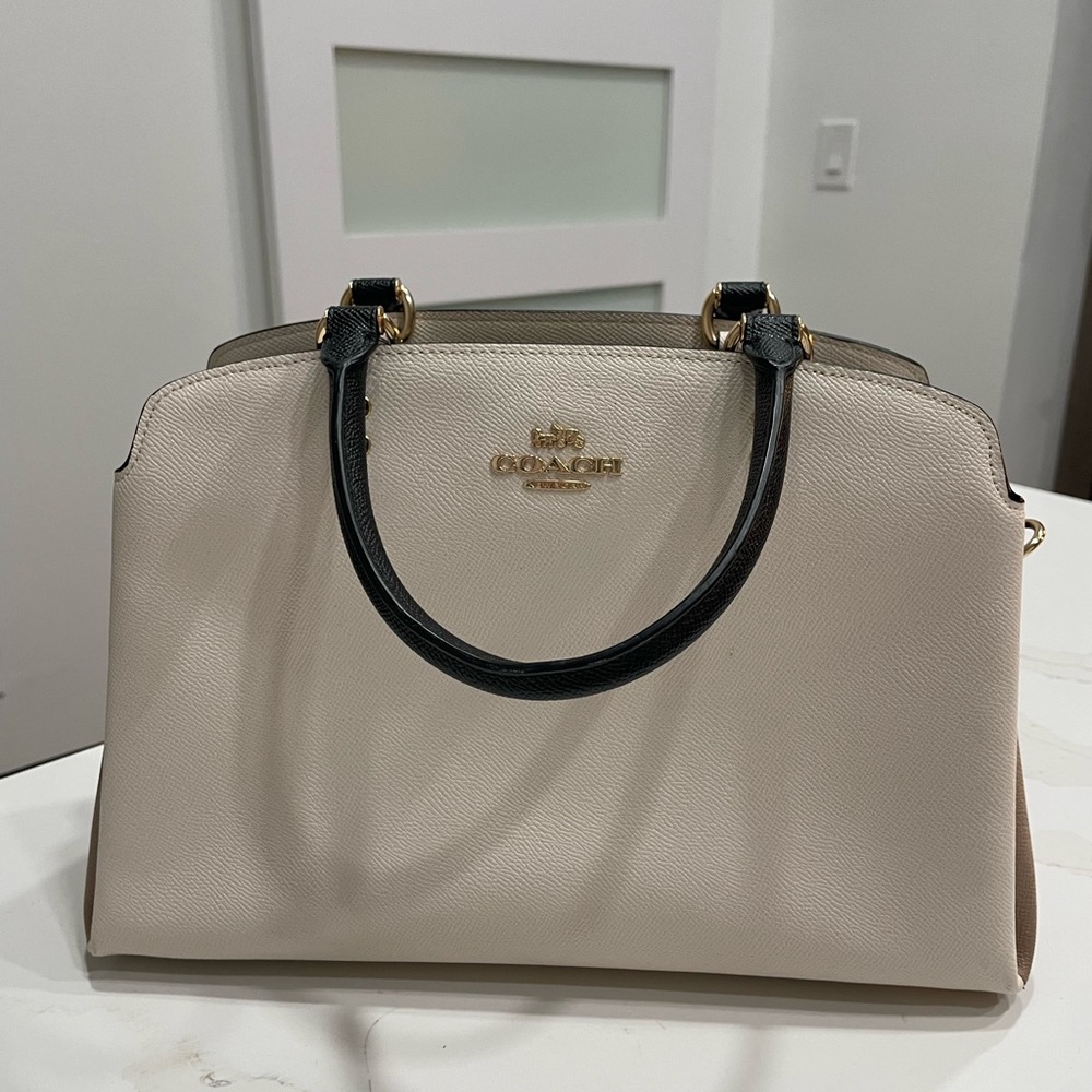 Coach Lillie Carryall Colorblock Pebbled Leather Purse $428 Retail